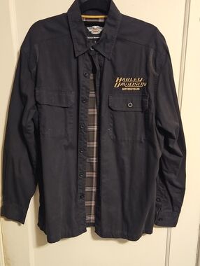 Harley-Davidson Black & Gold Lightweight Shirt Jacket